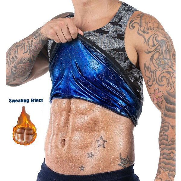 Sweat Shaper Mens Premium Slimming Shapewear Workout Sauna Tank Top Vest