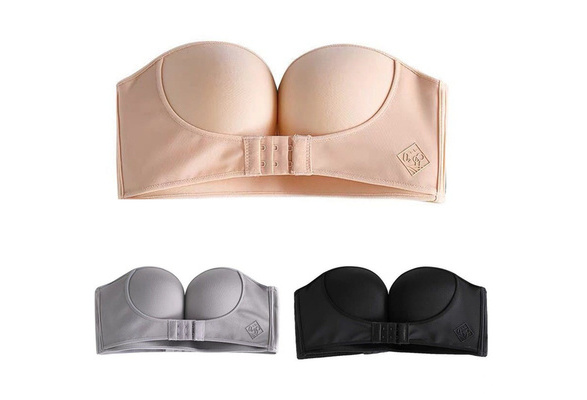 Front Closure Push Up Bra Women Invisible Bras Underwear Lingerie for Female  Brassiere Strapless Seamless Bralette ABC Cup