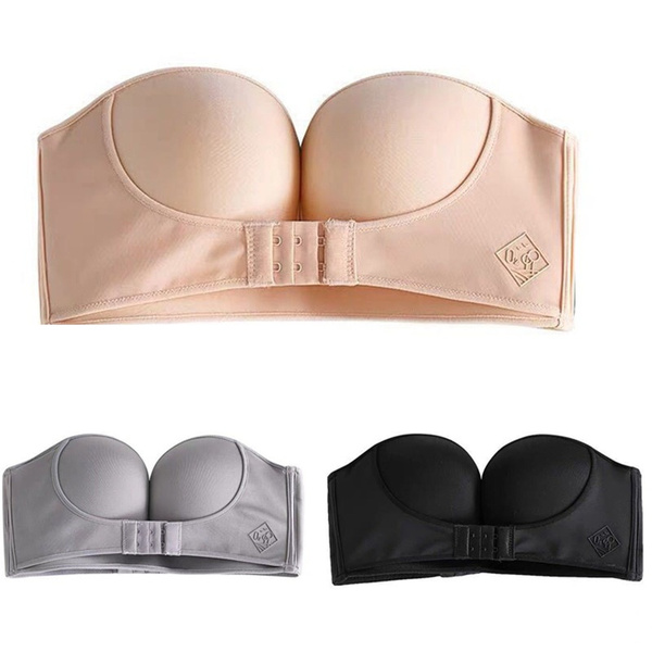 Front Closure Push Up Bra Women Invisible Bras Underwear Lingerie for  Female Brassiere Strapless Seamless Bralette ABC Cup
