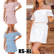 Mini, short sleeve dress, Lace, Summer