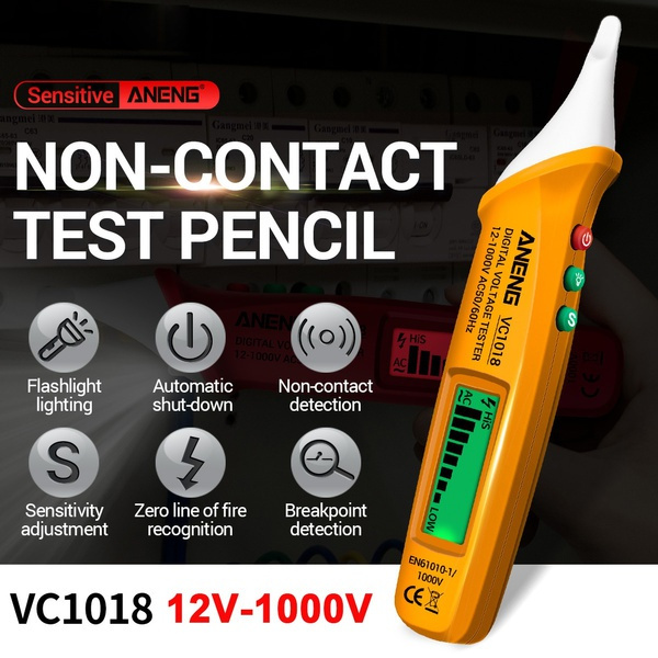 12V-1000V LCD AC/DC Voltage Test Pencil  Sensitivity Electric Tester Penc 