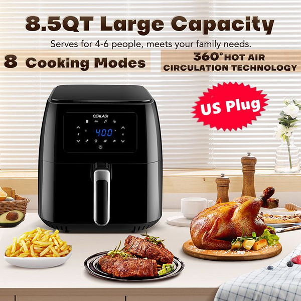 Osaladi Multifunctional Air Fryer 8-In-1 Multi-Cooker 1700W 8.5QT Large Air  Fryer Electric Oilless Cooker With Digital Display And 0-400℉ Temperature  Range (US Plug)