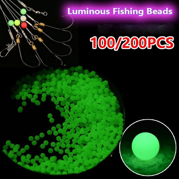 200/100PCS Round Luminous Fishing Beads Glow In The Dark Fishing