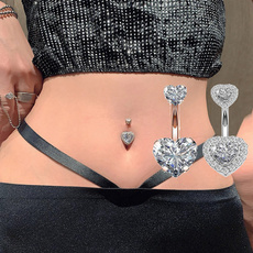 Steel, Heart, navel rings, Jewelry