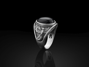 wedding ring, Gifts, Silver Ring, onyx