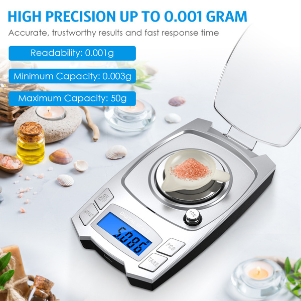 50g/0.001g Precision Digital Jewelry Scale USB Powered Electronic