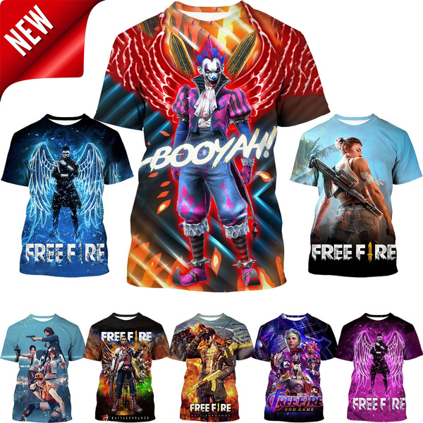 New Arrival Free Fire 3d T shirt Men women Fashion Hip Hop Graphic Short Sleeve Printed T Shirt