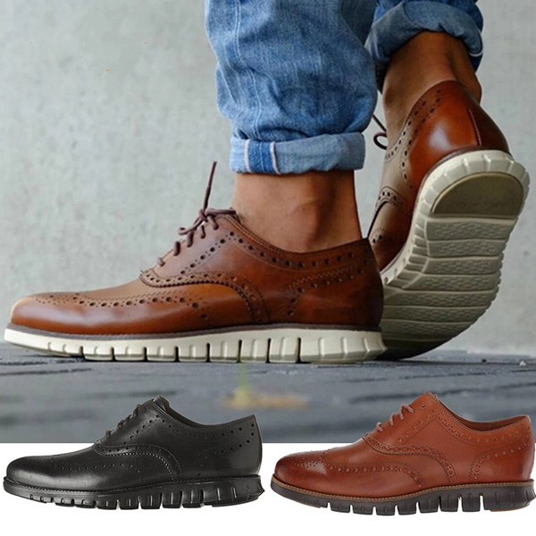 Oxfords Leather Men Shoes Fashion Casual Slip On Sports shoes EVA