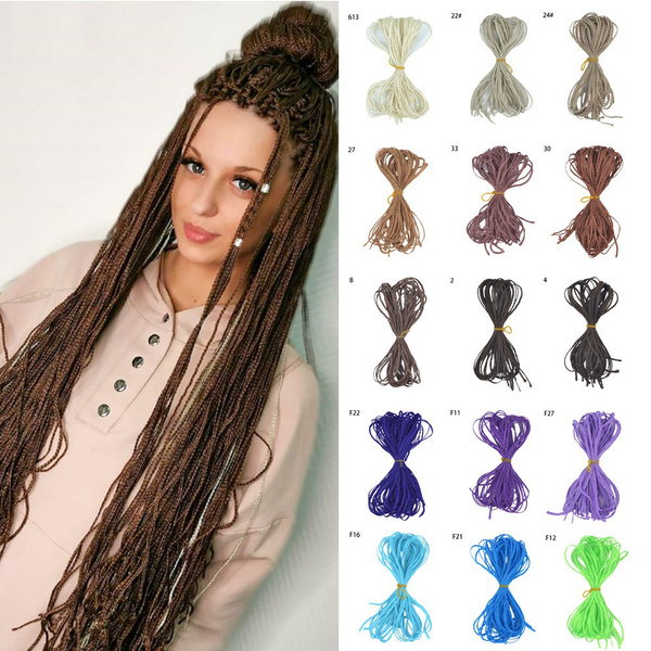 50g 25 Colors Long Colored Thin Small Twist Hair Bundles Zizi Box Braids Crochet Synthetic