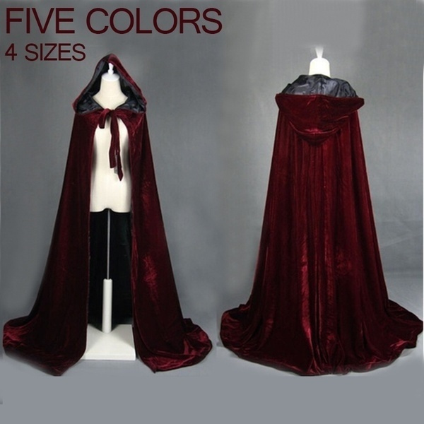 Long Hooded Velvet Cloak Cosplay Costume Role Play - Women