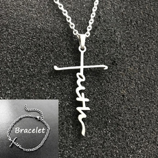 Steel, crossnecklaceforwomen, Cross necklace, faithnecklace