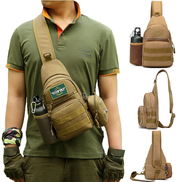 Military Tactical Sling Bag for Men Outdoor Hiking Camping