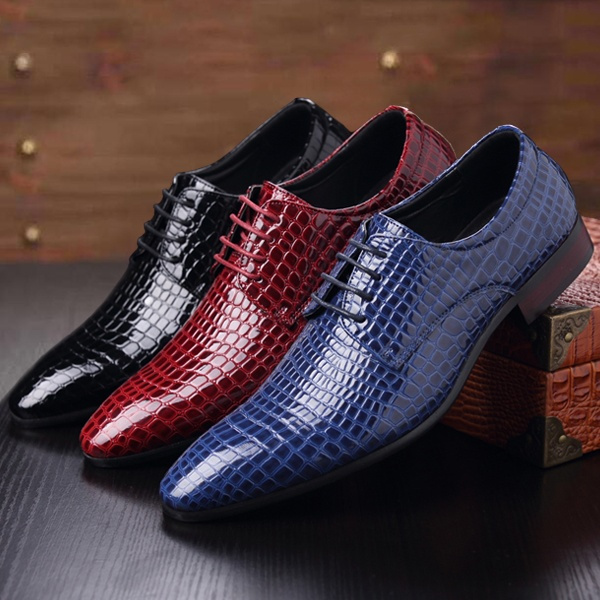 Men Fashion Business Pointed Toe Leather Shoes for Man Lace Up Crocodile  Pattern Leather Shoes Comfortable Dress Shoes Formal Suit Shoes Sapatos  Masculinos Lederschuhe