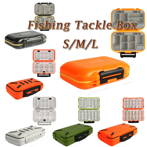 Goture Fishing Tackle Box 4colors Double Layer Hard Plastic Fishing Gear Box  with Moveable 30 Compartments