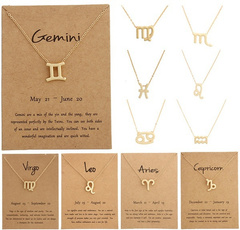 goldplated, gold, Chain, 12zodiacnecklace