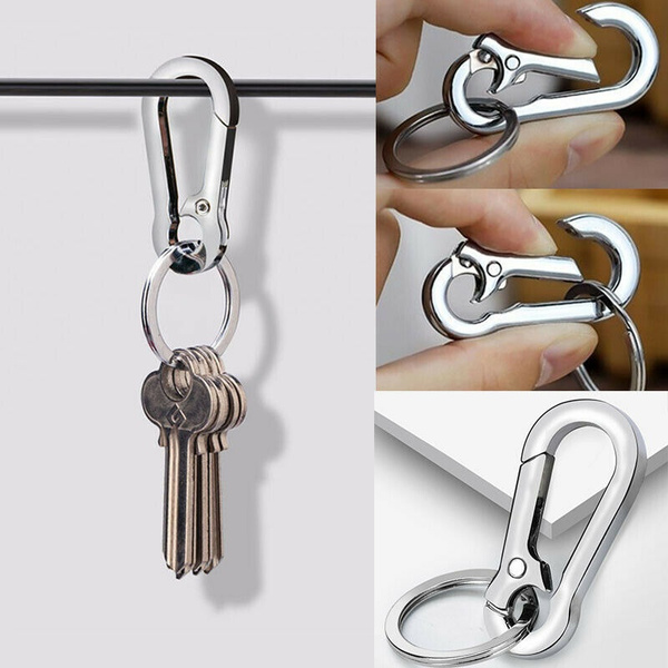 Keychain Clip Key Ring Holder Chain Metal Spring Clip Snap Hook Lobster  Clasp for Car Keys Lanyards Jewelry Findings Round Edged Dog Tag