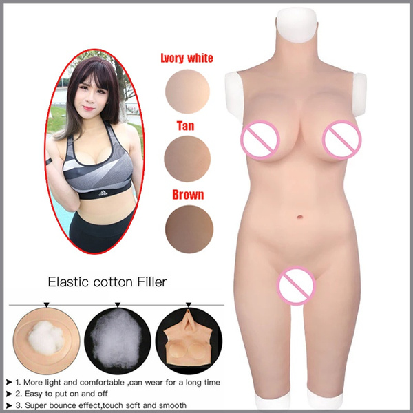 D Cup Full Silicone Tights Rubber Five Points-Bodysuit Crossdress