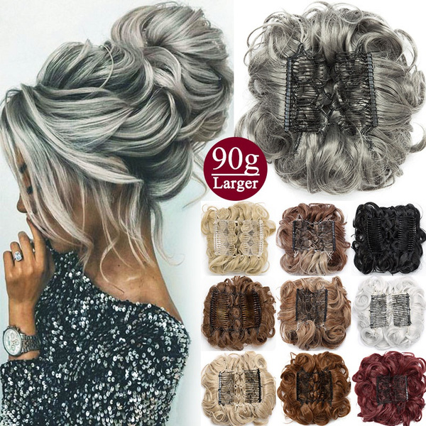 New Thicker Large 90g Messy Bun Comb Clip In Hair Bun Curly Hair