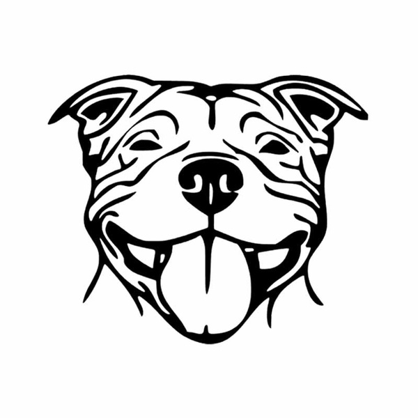 Staffy Staffordshire Bull Terrier Staffie Dog Vinyl Decal Car Sticker ...