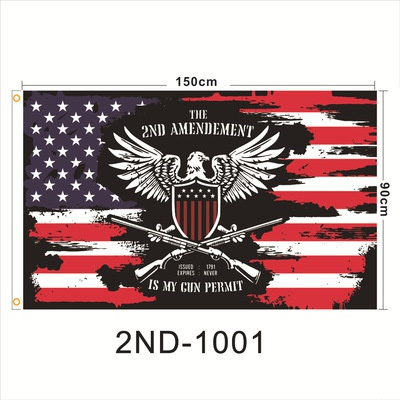 3x5FT 2nd Amendment American Flag – 13 Star Betsy Ross Style, NRA Gun Rights Banner