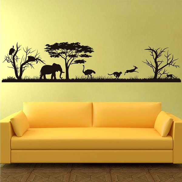 Safari Tree Decal, African Tree Decal, Jungle Stickers