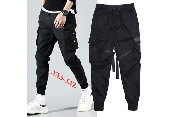 Cool Black Color Block Cargo Pants Men Harem Pants Street Fashion Hip Hop  Elastic Feet Joggers Harajuku Sweatpant Comfort Trousersa