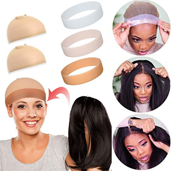 Non Slip Natural Silicone Grip Headband For Wig Nylon Wig Caps For Women  Unisex Wig Bands Sports Yoga Lace Front Wig