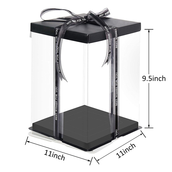 6Pcs Clear Cake Box, 11x11x9.5 Inch Cake Packaging Box of Bakery ...