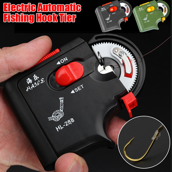 2 Types Portable Electric Automatic/ Manual Fishing Hook Tier Knot Tool  Machine Fast Fish Hooks Line Tying Tyer Device Fishing Tackle Accessories