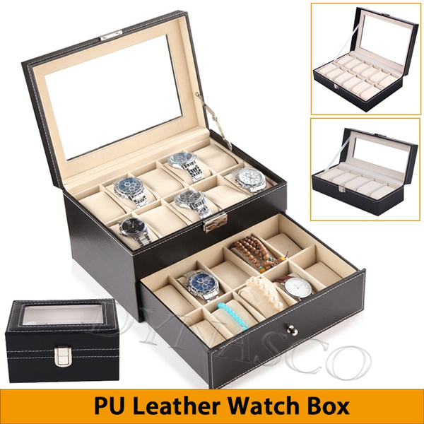 Watch Box Organizer Case, 10 Slots Men Women Display Holder