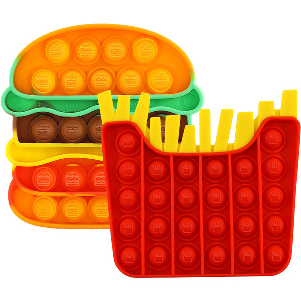 Bubble Sensory Fidget Toy Hamburger and Fries Sensory Toys Pack for ...