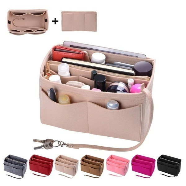 Multi-Pocket Travel Insert Felt Organizer Bag Purse Handbag