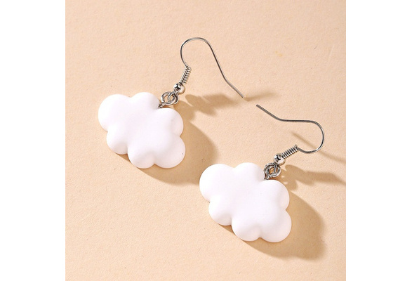 Simple Sweet Cloud Earrings Women Cute Drop Dangle Ear Hook Jewelry Gifts E0Z4 