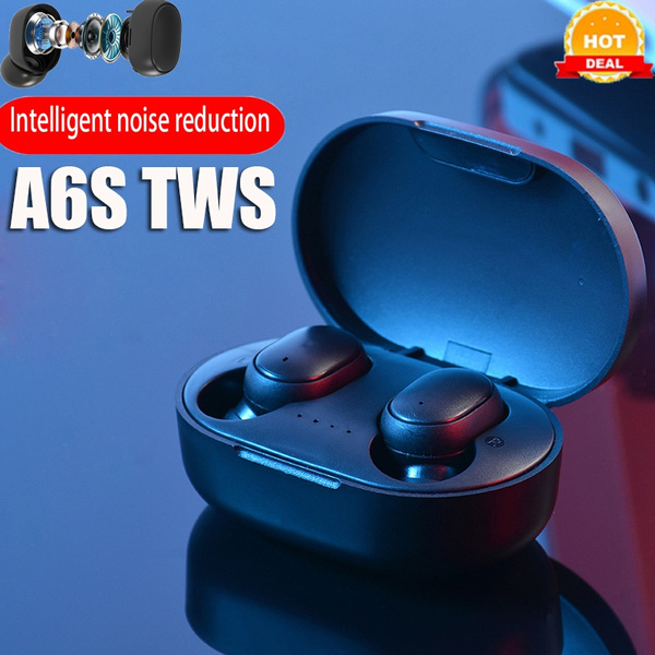 A6S TWS mipods Bluetooth Earphone Wireless Headphone Stereo Headset Sport Earbuds Microphone with Charging Box for Smartphones