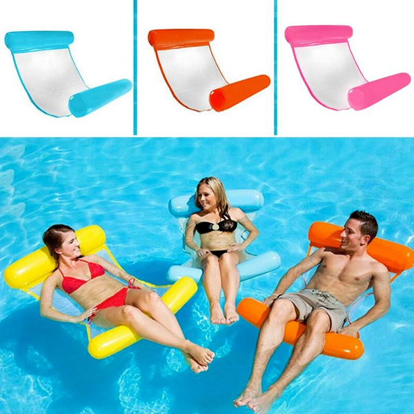 BRAND NEW Water Hammock Recliner Inflatable Floating Swimming pool Float BLUE 