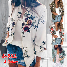 jackets for women, floraljacket, Spring/Autumn, Long Sleeve