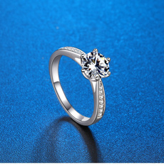 Sterling, platinum, DIAMOND, wedding ring