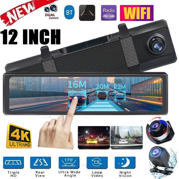 12 Inch Full HD WIFI Car DVR Dash Camera Vehicle Video Recorder Player 170°  Wide Angle Wireless Dash Cam 4K DVR Dash Camera WIFI Dash Cam Car  Accessories