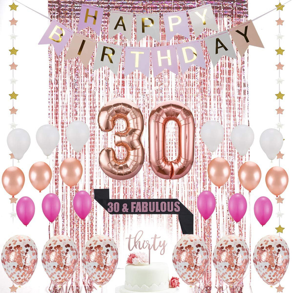 30th Birthday Decorations|30 Birthday Party Supplies|30 Cake Topper