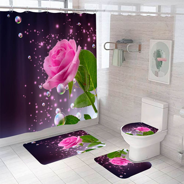 Big Flower Carpet Bathroom,Anti Slip Mat in the Bathroom Toilet