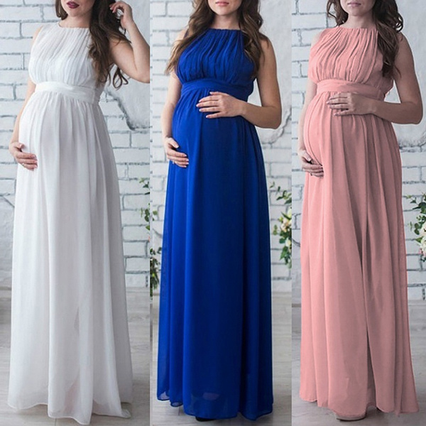 Pregnant Women's Chiffon Maternity Dress Maxi Gown Photography Photo ...