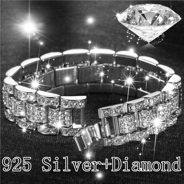 Fashion Men 24K Gold / 925 Silver/18K Gold Plated Solid Stainless Steel ...