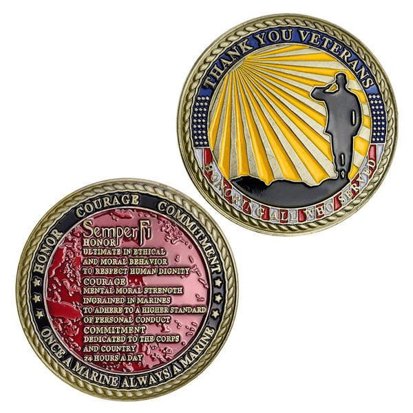 US Marine Corps Thank You Coin USMC Semper Fidelis Challenge Coin ...