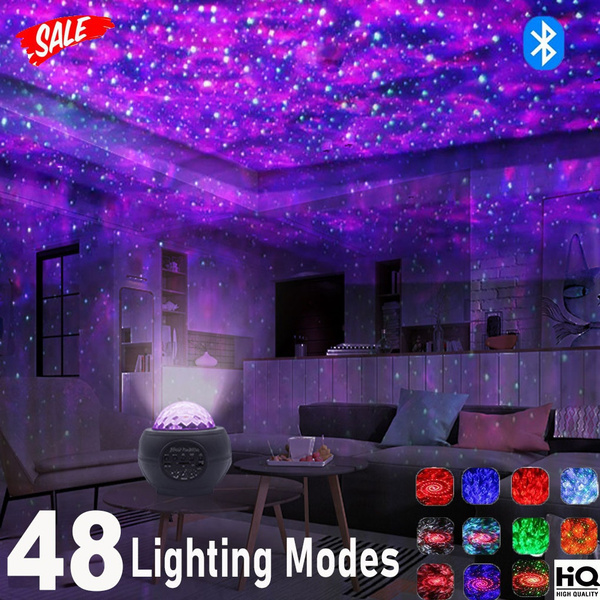 2021 New Bluetooth Star Projector Night Light Remote Control 42 Lighting Modes Built In Player Galaxy Ocean Wave Projection Lamp Decor For Kids Living Bedroom Wish - Room Ceiling Light Projector