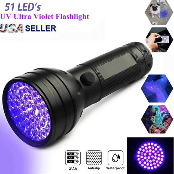 UV Ultra Violet 21 LED Flashlight Blacklight Light 395 nM Inspection Lamp Torch 