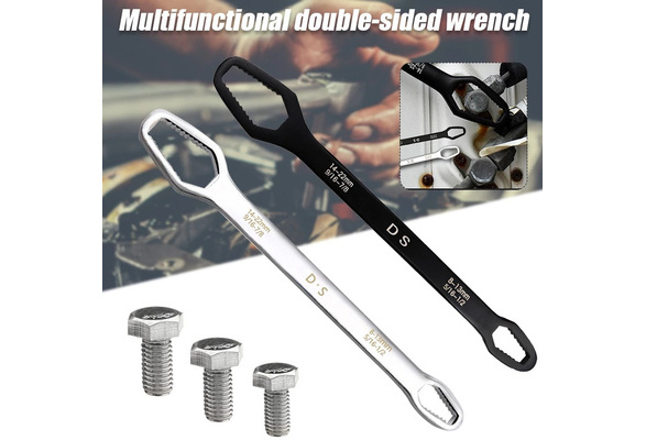 Self-Tightening 8-22mm Screw Nuts Repair Wrenches Double-Headed Ratchet Spanner Universal Double Ended Wrench Tap Spanner Plumbing Tools 