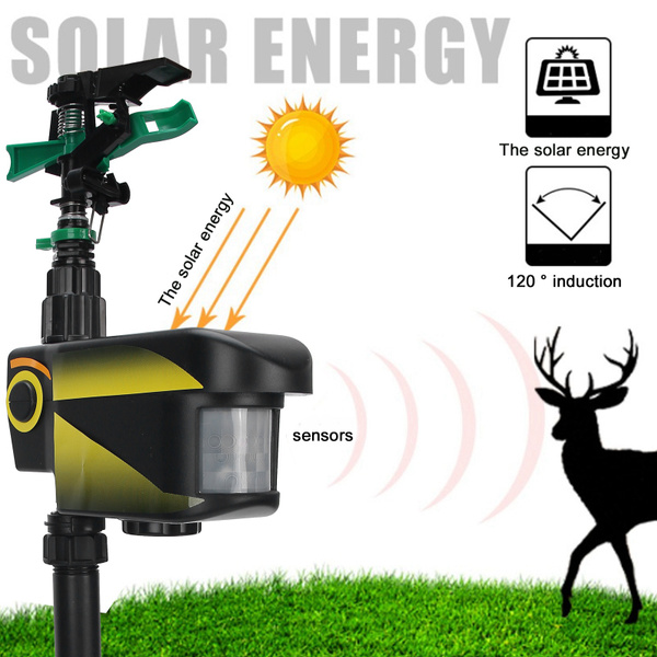 Motion Activated Sprinkler Animal Repellent Solar Timing Sensor Yard