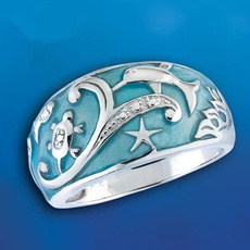 dolphinring, crystal ring, animalring, wedding ring