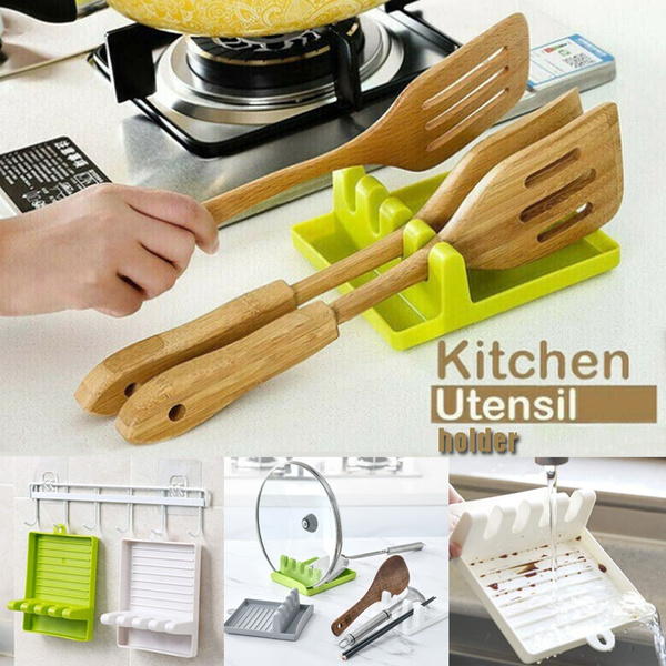 Kitchen Spoon Fork Spatula Cover Shelf Chopsticks Holder Plastic Non-slip Pad