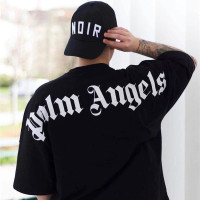 Palm Angels Flame-print Cotton-jersey T-shirt in Black for Men